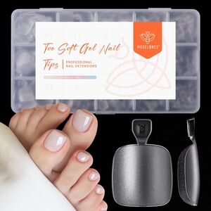 Modelones Clear Short Squoval Matte Toe Nail Tips